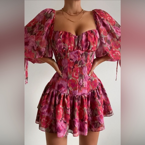 Showpo. Dresses & Skirts - NWT ShowPo Clabelle Mini Dress Floral Purple Pink